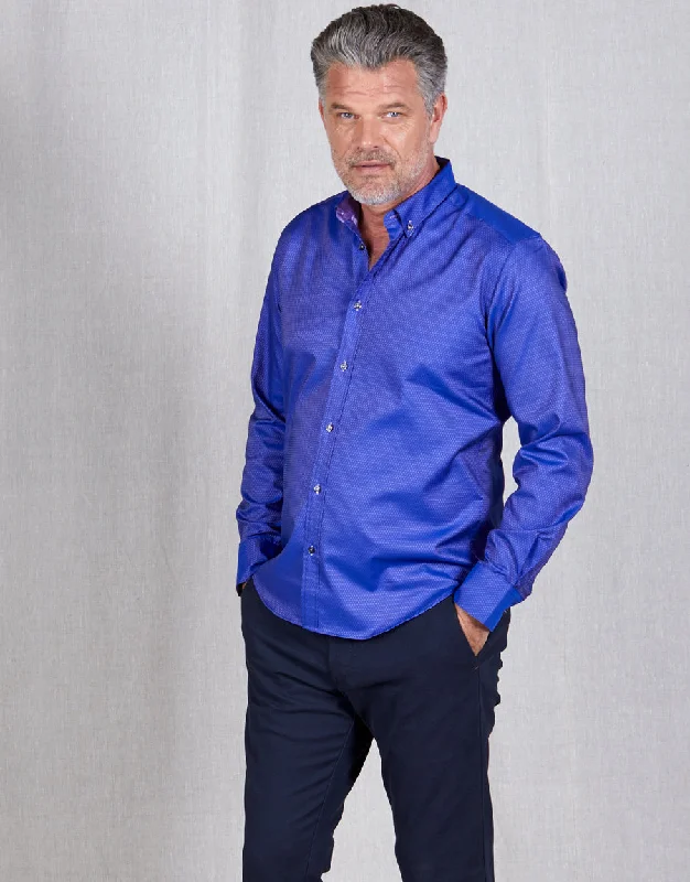 Men's Long - Line Oversized Casual Shirts in Dark Gray for a Relaxed and Modern LookOhope Blue Dot Shirt Men's Long - Line Oversized Casual Shirts in Dark Gray for a Relaxed and Modern LookOhope Blue Dot Shirt