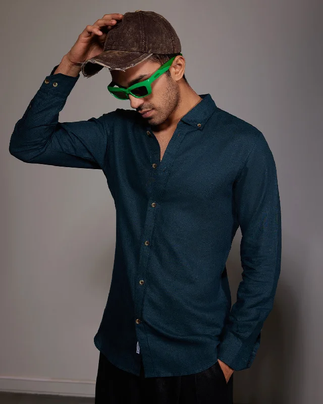 Men's Embroidered Detail Casual Shirts in Beige for a Touch of EleganceSoft Washed Linen Shirt - Bottle Green Men's Embroidered Detail Casual Shirts in Beige for a Touch of EleganceSoft Washed Linen Shirt - Bottle Green