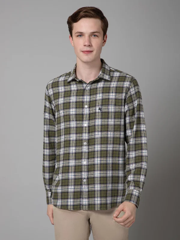 Men's Button - Down Oxford Casual Shirts in Crisp White for a Classic and Versatile StyleMen's Green Casual Brushed Medium Checks Full Sleeve Shirt Men's Button - Down Oxford Casual Shirts in Crisp White for a Classic and Versatile StyleMen's Green Casual Brushed Medium Checks Full Sleeve Shirt