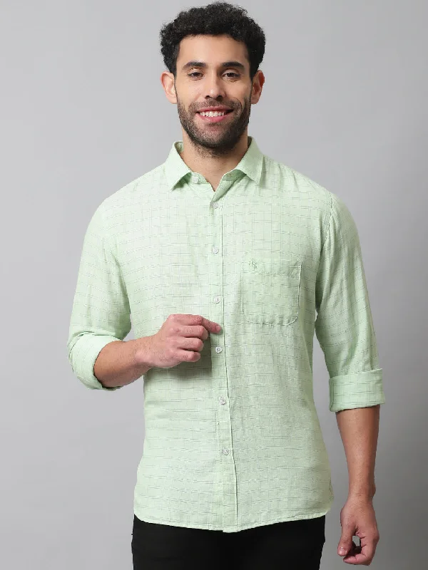 Men's Moisture - Wicking Performance Fabric Casual Shirts for Outdoor ActivitiesMen's Light Green Casual Small Checks Full Sleeve Shirt Men's Moisture - Wicking Performance Fabric Casual Shirts for Outdoor ActivitiesMen's Light Green Casual Small Checks Full Sleeve Shirt