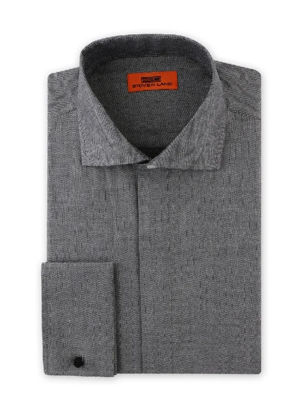 Plus Size Men's Wrinkle - Resistant Polyester Dress Shirts in Black for Easy Travel and MaintenanceHerringbone Dress Shirt | Black Plus Size Men's Wrinkle - Resistant Polyester Dress Shirts in Black for Easy Travel and MaintenanceHerringbone Dress Shirt | Black
