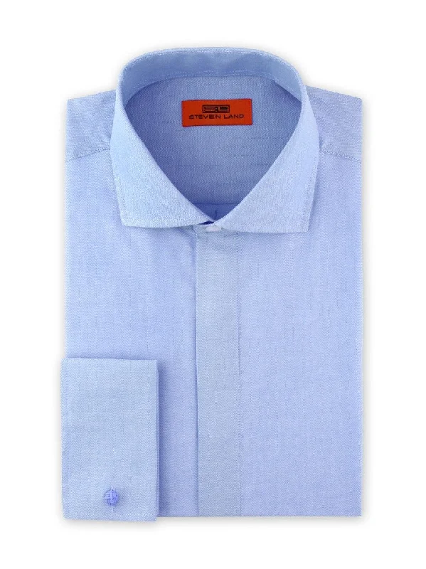 Slim Fit Men's Egyptian Cotton Dress Shirts in Crisp White for a Classic Business LookHerringbone Dress Shirt | Blue Slim Fit Men's Egyptian Cotton Dress Shirts in Crisp White for a Classic Business LookHerringbone Dress Shirt | Blue