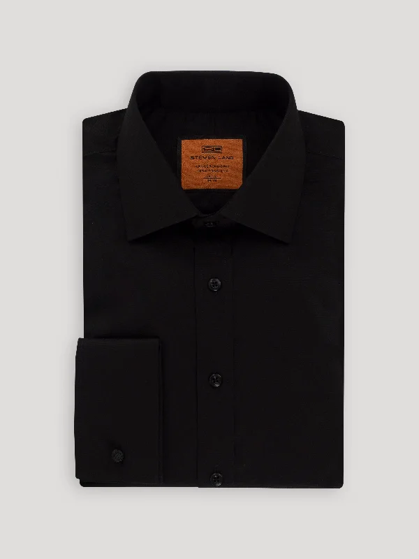 Men's Luxury Cashmere Blend Dress Shirts in Dark Brown for a High - End and Comfortable WearPoplin Dress Shirt | French Cuff | 100% Cotton | Color Black Men's Luxury Cashmere Blend Dress Shirts in Dark Brown for a High - End and Comfortable WearPoplin Dress Shirt | French Cuff | 100% Cotton | Color Black