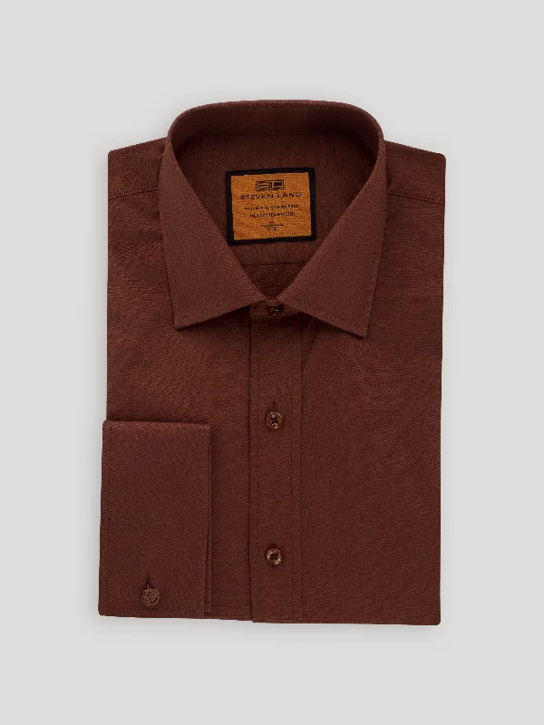 Plus Size Men's Wrinkle - Resistant Polyester Dress Shirts in Black for Easy Travel and MaintenancePoplin Dress Shirt | French Cuff | 100% Cotton | Brown Plus Size Men's Wrinkle - Resistant Polyester Dress Shirts in Black for Easy Travel and MaintenancePoplin Dress Shirt | French Cuff | 100% Cotton | Brown