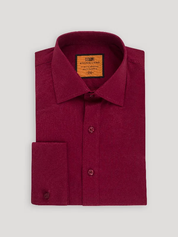 Plus Size Men's Italian - Made Silk Blend Dress Shirts in Navy Blue for a Sophisticated AppealPoplin Dress Shirt | French Cuff | 100% Cotton | Burgundy Plus Size Men's Italian - Made Silk Blend Dress Shirts in Navy Blue for a Sophisticated AppealPoplin Dress Shirt | French Cuff | 100% Cotton | Burgundy