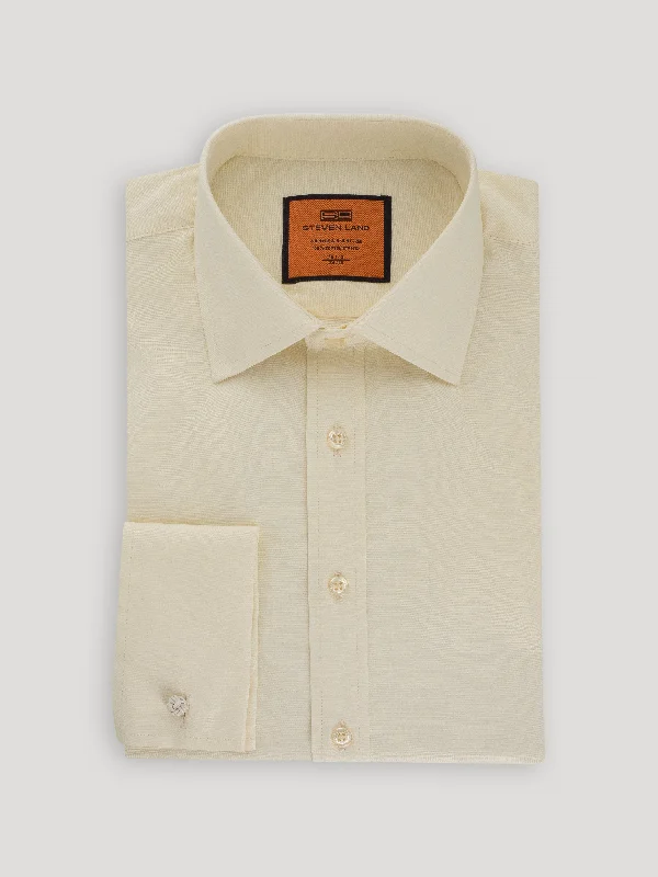 Men's Double - Cuff Dress Shirts in Burgundy with Monogramming Option for a Personalized TouchPoplin Dress Shirt | French Cuff | 100% Cotton | Cream Men's Double - Cuff Dress Shirts in Burgundy with Monogramming Option for a Personalized TouchPoplin Dress Shirt | French Cuff | 100% Cotton | Cream