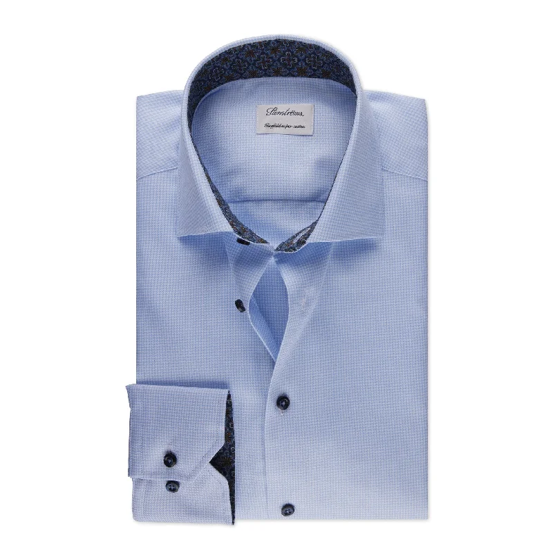 Men's Thermal - Lined Casual Shirts in Black for Added Warmth in Cold WeatherFitted Body Light Blue Contrast Twill Shirt 684751 0534 100 Men's Thermal - Lined Casual Shirts in Black for Added Warmth in Cold WeatherFitted Body Light Blue Contrast Twill Shirt 684751 0534 100