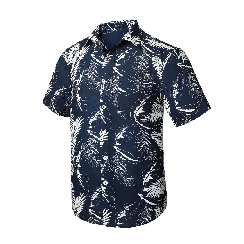 Plus Size Men's Striped Dress Shirts in Navy and White for a Nautical - Inspired StyleFunky Hawaiian Shirts with Pocket - A2-NAVY Plus Size Men's Striped Dress Shirts in Navy and White for a Nautical - Inspired StyleFunky Hawaiian Shirts with Pocket - A2-NAVY
