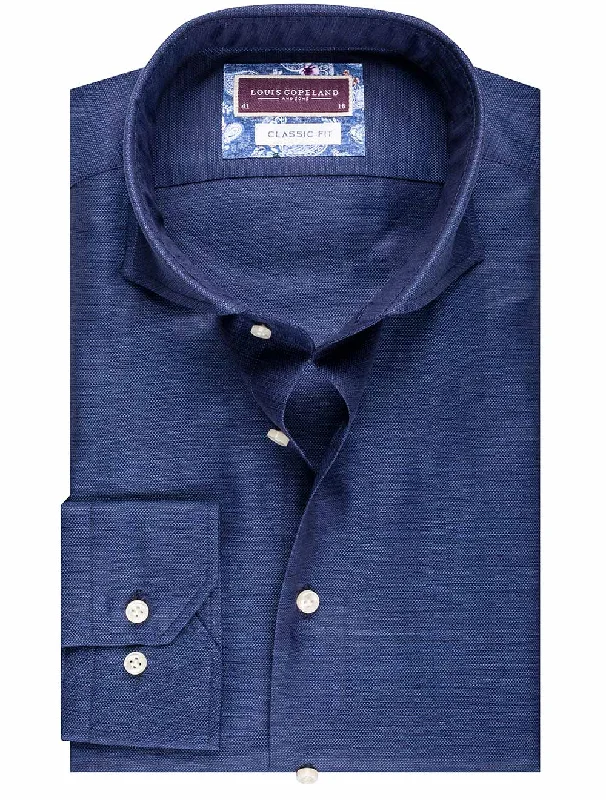 Men's Graphic - Printed Casual Shirts with Pop - Culture References for a Fun and Stylish LookManchester Linen Cotton Mix Shirt Blue/tailo Men's Graphic - Printed Casual Shirts with Pop - Culture References for a Fun and Stylish LookManchester Linen Cotton Mix Shirt Blue/tailo