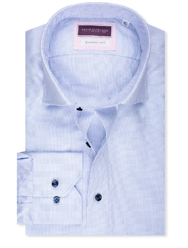 Men's Embroidered Detail Casual Shirts in Beige for a Touch of ElegancePinpoint Contrast Button Shirt Blue Men's Embroidered Detail Casual Shirts in Beige for a Touch of ElegancePinpoint Contrast Button Shirt Blue