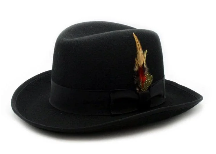 Men's Linen Blend Casual Shirts with Roll - Up Sleeves for a Summer Beach LookMen's GodFather Wool Felt Hat color Black Men's Linen Blend Casual Shirts with Roll - Up Sleeves for a Summer Beach LookMen's GodFather Wool Felt Hat color Black