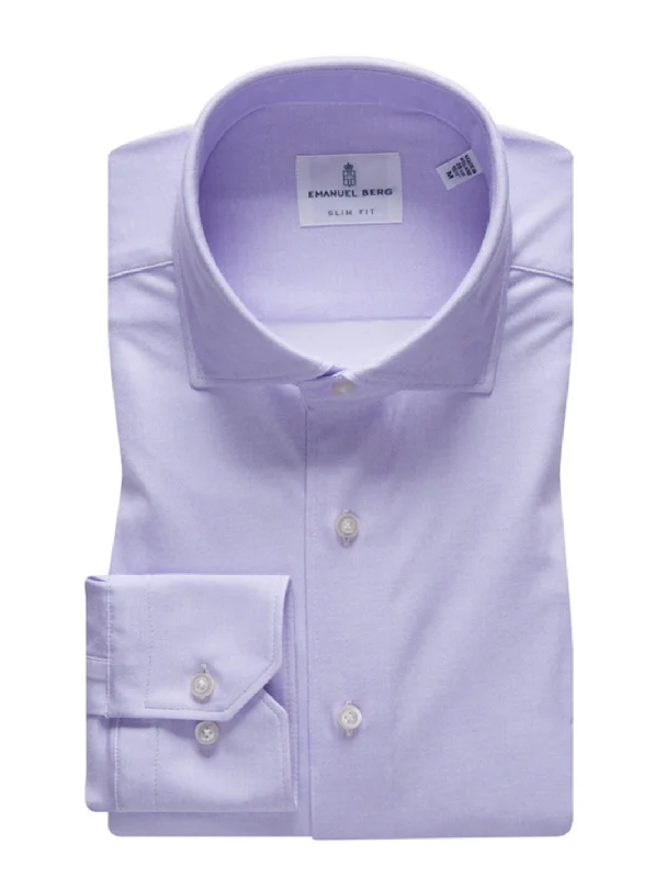 Plus Size Men's Striped Chambray Casual Shirts with a Spread Collar for a Preppy AppearanceModern 4Flex Stretch Knit Shirt SF17641 Light Purple Plus Size Men's Striped Chambray Casual Shirts with a Spread Collar for a Preppy AppearanceModern 4Flex Stretch Knit Shirt SF17641 Light Purple