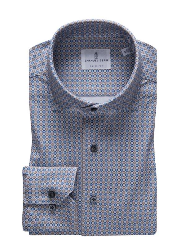Men's Organic Cotton Casual Shirts with a Soft Handfeel for Everyday ComfortModern 4Flex Stretch Knit Shirt SF17654 Blue Men's Organic Cotton Casual Shirts with a Soft Handfeel for Everyday ComfortModern 4Flex Stretch Knit Shirt SF17654 Blue