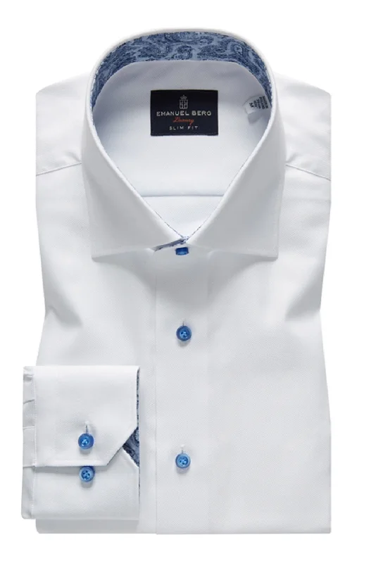 Men's Graphic - Printed Casual Shirts with Pop - Culture References for a Fun and Stylish LookOxford Sport Luxury Shirt SF8914 White Men's Graphic - Printed Casual Shirts with Pop - Culture References for a Fun and Stylish LookOxford Sport Luxury Shirt SF8914 White