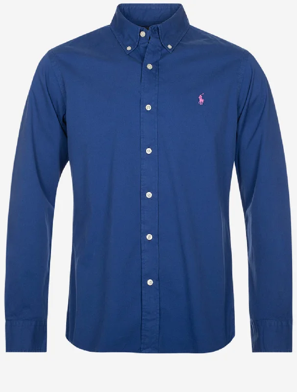 Men's Linen Blend Casual Shirts with Roll - Up Sleeves for a Summer Beach LookTwill Buttondown Plain Shirt Blue Men's Linen Blend Casual Shirts with Roll - Up Sleeves for a Summer Beach LookTwill Buttondown Plain Shirt Blue