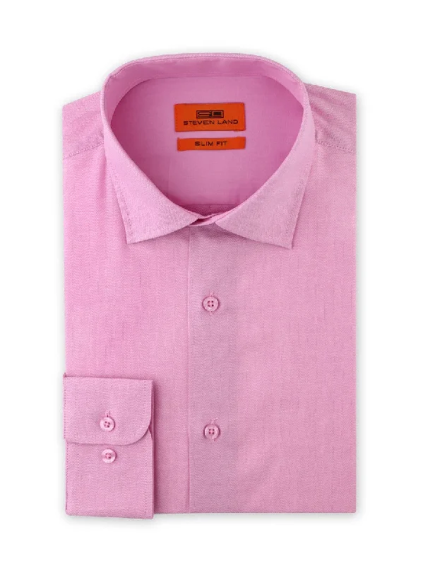 Men's Soft - Touch Modal Blend Dress Shirts in Mustard Yellow for a Bold Fashion StatementSteven Land | Berry Pink Dress Shirt | Slim Fit | Spread Collar | Barrel Button Cuff Men's Soft - Touch Modal Blend Dress Shirts in Mustard Yellow for a Bold Fashion StatementSteven Land | Berry Pink Dress Shirt | Slim Fit | Spread Collar | Barrel Button Cuff