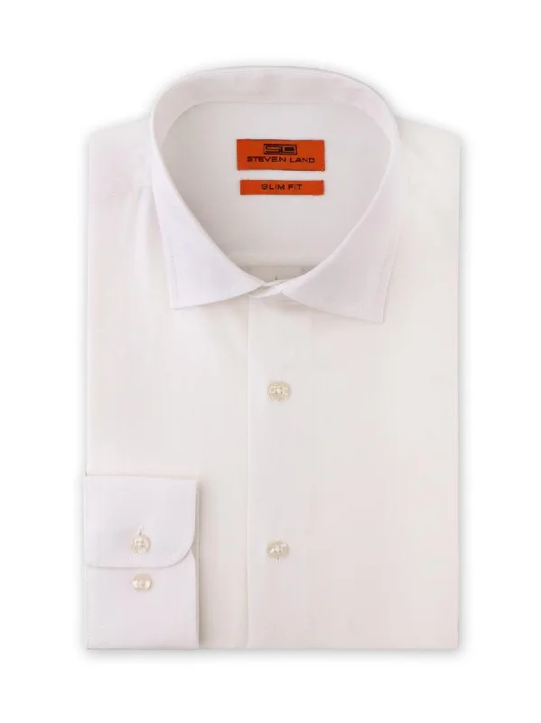 Men's Silk - Finished Dress Shirts in Silver Grey for a Glamorous Evening LookOrange Label | Cotton Blend Spread Collar with Button Cuff Shirt for Men | Eggshell Men's Silk - Finished Dress Shirts in Silver Grey for a Glamorous Evening LookOrange Label | Cotton Blend Spread Collar with Button Cuff Shirt for Men | Eggshell