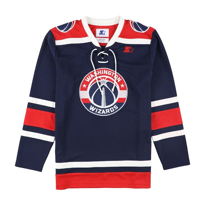 Men's Distressed Denim Casual Shirts with Frayed Edges for a Trendy and Rugged LookSTARTER Mens Washington Wizards Jersey, Multicoloured, Large Men's Distressed Denim Casual Shirts with Frayed Edges for a Trendy and Rugged LookSTARTER Mens Washington Wizards Jersey, Multicoloured, Large