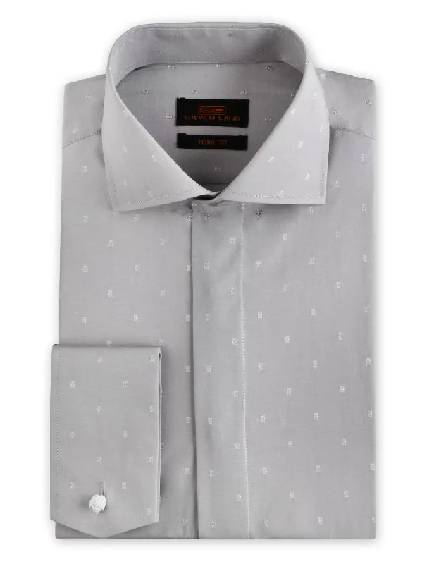 Men's Long - Tail Dress Shirts in Olive Green for Tucking into Trousers NeatlySteven Land | Dress Shirt | TA1906 | Trim Fit | Wide Spread Collar | French Novelty Cuff | Silver Men's Long - Tail Dress Shirts in Olive Green for Tucking into Trousers NeatlySteven Land | Dress Shirt | TA1906 | Trim Fit | Wide Spread Collar | French Novelty Cuff | Silver
