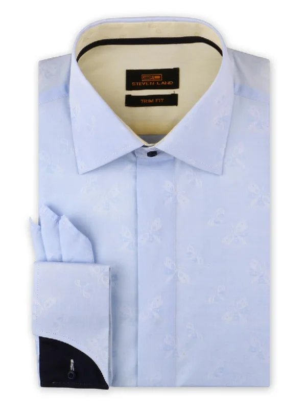 Men's Spread Collar Dress Shirts in Light Pink for a Stylish and Modern Office LookSteven Land | Dress Shirt | TA1908 | Trim Fit | Spread Collar | Shaped Convertible Cuff | Blue Men's Spread Collar Dress Shirts in Light Pink for a Stylish and Modern Office LookSteven Land | Dress Shirt | TA1908 | Trim Fit | Spread Collar | Shaped Convertible Cuff | Blue