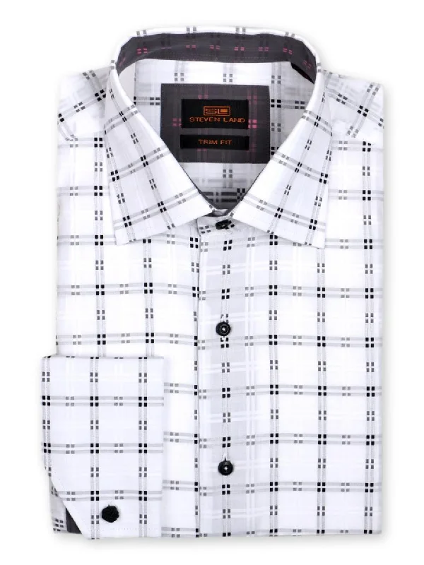 Men's Double - Cuff Dress Shirts in Burgundy with Monogramming Option for a Personalized TouchFrench Cuff Spread Collar Shirt for Men | White/Black Men's Double - Cuff Dress Shirts in Burgundy with Monogramming Option for a Personalized TouchFrench Cuff Spread Collar Shirt for Men | White/Black