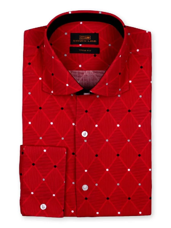 Men's Moisture - Wicking Dress Shirts in Charcoal for a Cool and Dry Feeling at WorkTailored Fit Single Cuff Spread Collar Shirt for Men | Red Men's Moisture - Wicking Dress Shirts in Charcoal for a Cool and Dry Feeling at WorkTailored Fit Single Cuff Spread Collar Shirt for Men | Red