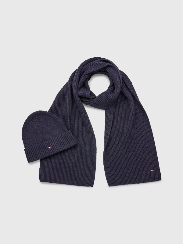Men's Long - Line Oversized Casual Shirts in Dark Gray for a Relaxed and Modern LookTommy Hilfiger Essential Scarf & Beanie Set Men's Long - Line Oversized Casual Shirts in Dark Gray for a Relaxed and Modern LookTommy Hilfiger Essential Scarf & Beanie Set