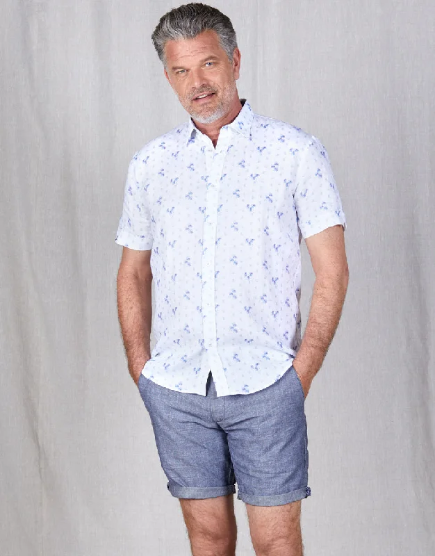 Men's Long - Line Oversized Casual Shirts in Dark Gray for a Relaxed and Modern LookWaihi Blue Floral Short Sleeve Shirt Men's Long - Line Oversized Casual Shirts in Dark Gray for a Relaxed and Modern LookWaihi Blue Floral Short Sleeve Shirt