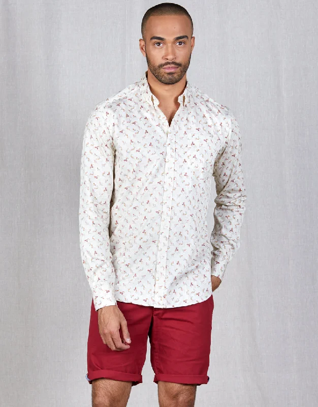 Men's Organic Cotton Casual Shirts with a Soft Handfeel for Everyday ComfortWashed Ohope Autumn Leaves Printed Shirt Men's Organic Cotton Casual Shirts with a Soft Handfeel for Everyday ComfortWashed Ohope Autumn Leaves Printed Shirt