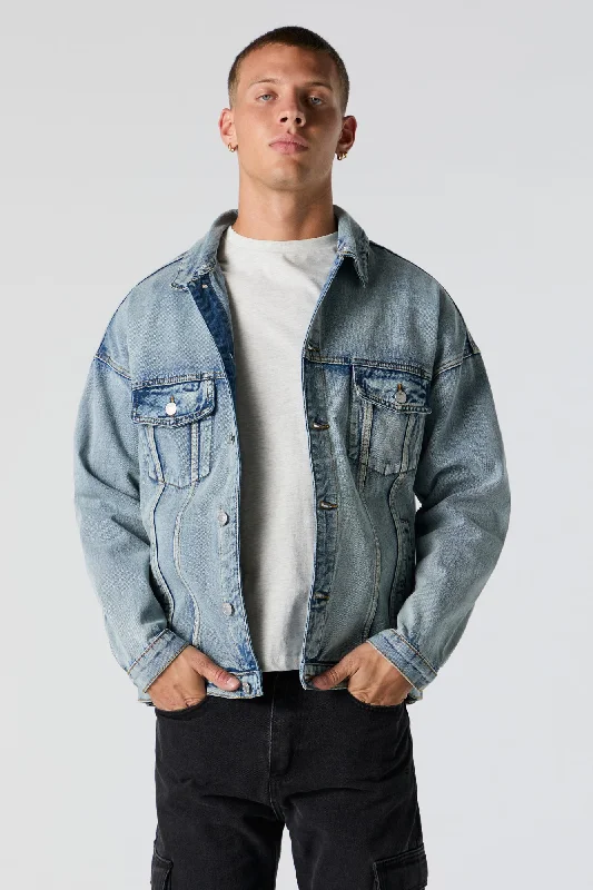 Waterproof men jackets with taped seams for heavy rain protectionRemovable Hood Denim Trucker Jacket Waterproof men jackets with taped seams for heavy rain protectionRemovable Hood Denim Trucker Jacket