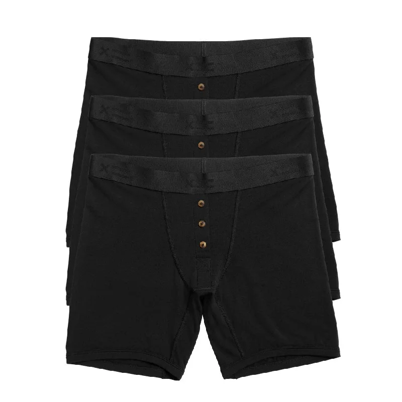 Men's stretchy elastane boxer briefs for flexibility6" Fly Boxer Briefs 3-Pack - TENCEL™ Modal Black Men's stretchy elastane boxer briefs for flexibility6" Fly Boxer Briefs 3-Pack - TENCEL™ Modal Black
