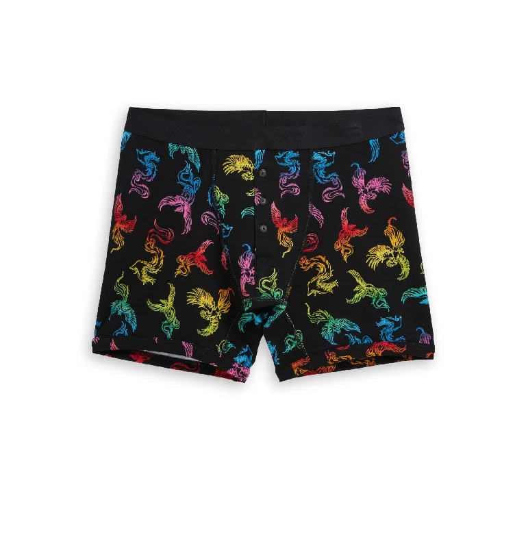 Men's boxer briefs with a flat - lock stitching6" Fly Packing Boxer Briefs - Rainbow Phoenix Men's boxer briefs with a flat - lock stitching6" Fly Packing Boxer Briefs - Rainbow Phoenix
