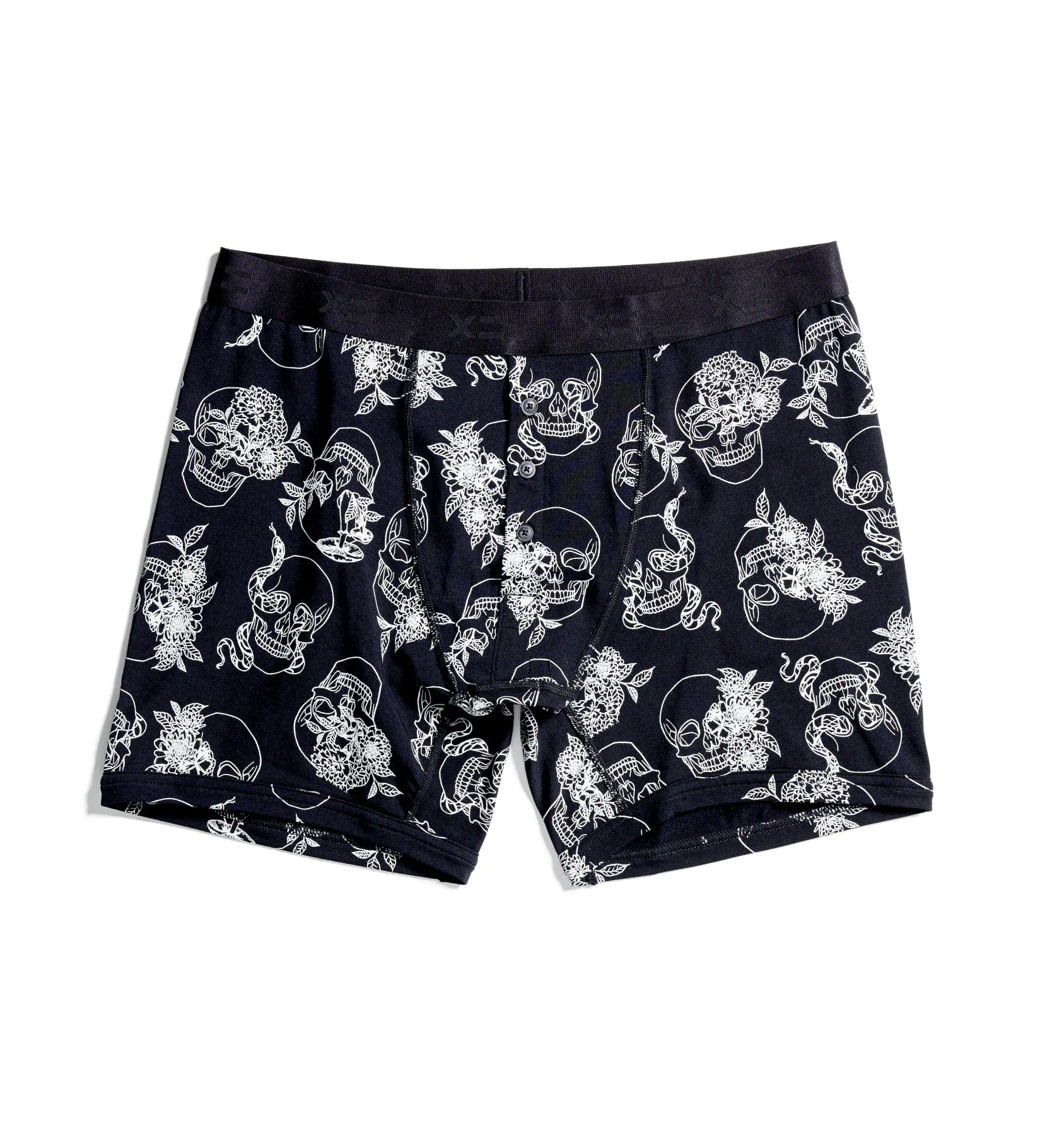 Men's boxer briefs with a seamless construction6" Fly Packing Boxer Briefs - Skull Garden Men's boxer briefs with a seamless construction6" Fly Packing Boxer Briefs - Skull Garden