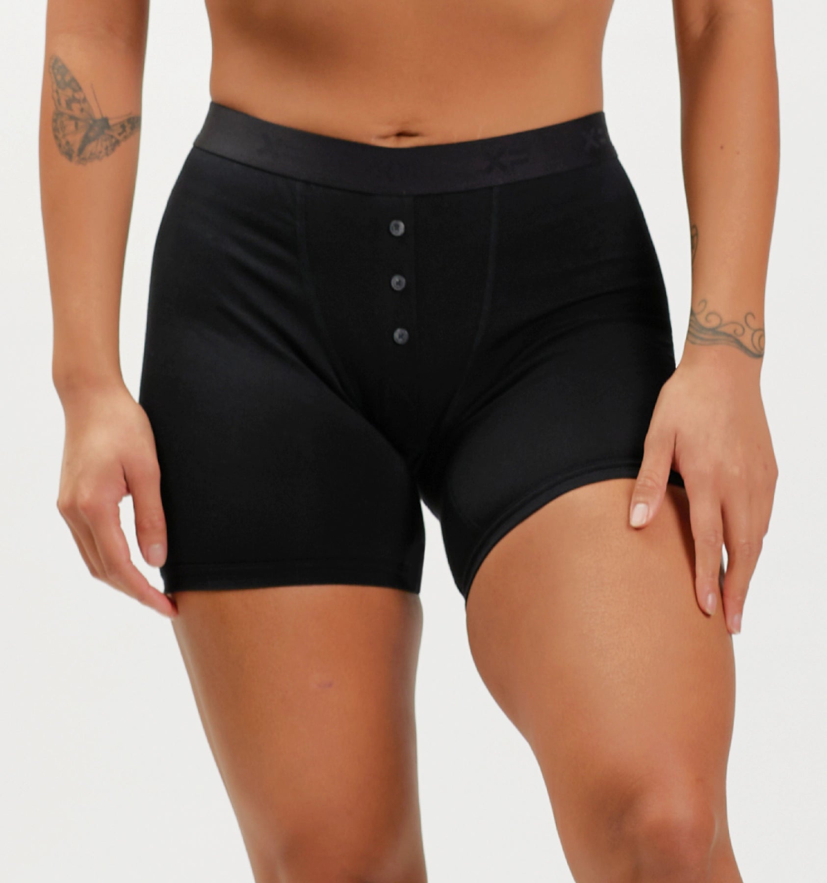 Men's boxer briefs with a breathable cotton gusset​6" Fly Boxer Briefs - X= Black