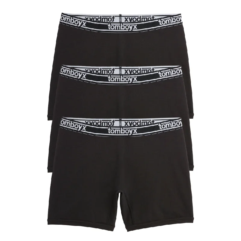 Men's cotton - blend boxer briefs with a soft touch6" No Fly Boxer Briefs 3-Pack - Cotton Black Logo Men's cotton - blend boxer briefs with a soft touch6" No Fly Boxer Briefs 3-Pack - Cotton Black Logo