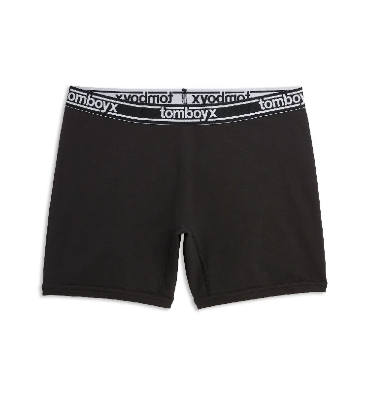 Men's boxer briefs with a smooth - finish fabric6" No Fly Boxer Briefs - Black Logo Men's boxer briefs with a smooth - finish fabric6" No Fly Boxer Briefs - Black Logo