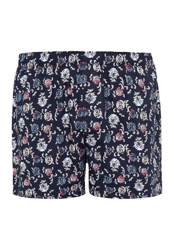Men's boxer briefs with a microfiber fabricFancy Woven Boxer | Navy Botany Print 74013-1248 Men's boxer briefs with a microfiber fabricFancy Woven Boxer | Navy Botany Print 74013-1248