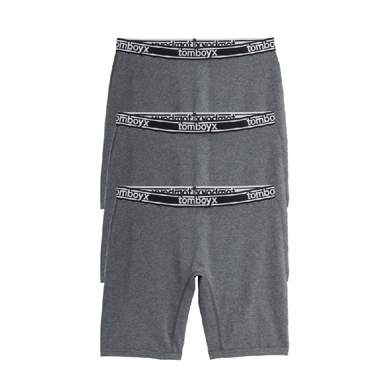 Men's boxer briefs with a moisture - management system9" Boxer Briefs 3-Pack - Cotton Charcoal Logo Men's boxer briefs with a moisture - management system9" Boxer Briefs 3-Pack - Cotton Charcoal Logo