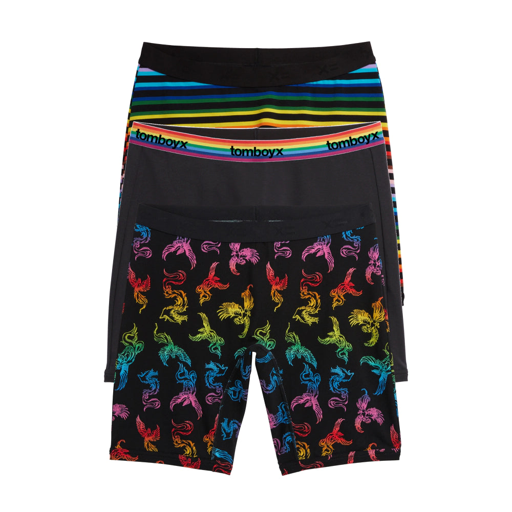 Men's boxer briefs with a moisture - evaporating fabric9" Boxer Briefs 3-Pack - Rainbow Phoenix Men's boxer briefs with a moisture - evaporating fabric9" Boxer Briefs 3-Pack - Rainbow Phoenix