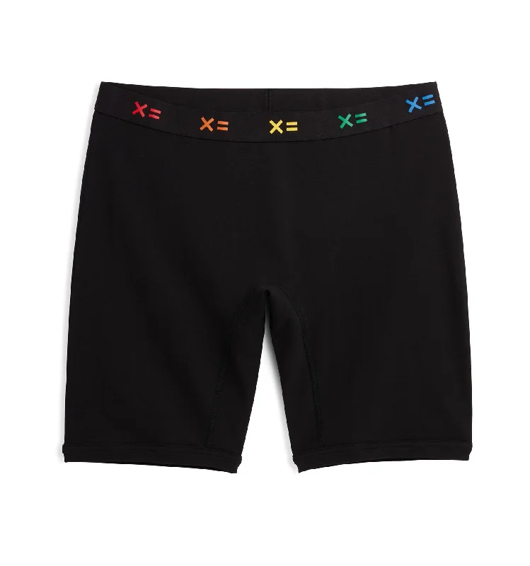 Men's boxer briefs with a body - hugging fit​9" Boxer Briefs - Black X= Rainbow