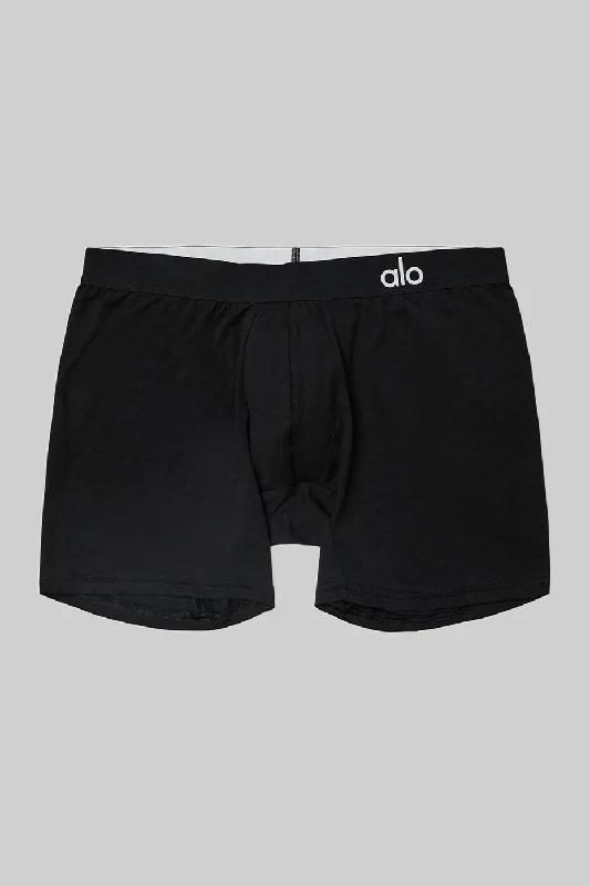 Men's boxer briefs with a tag - free interior​Day and Night Boxer - Black