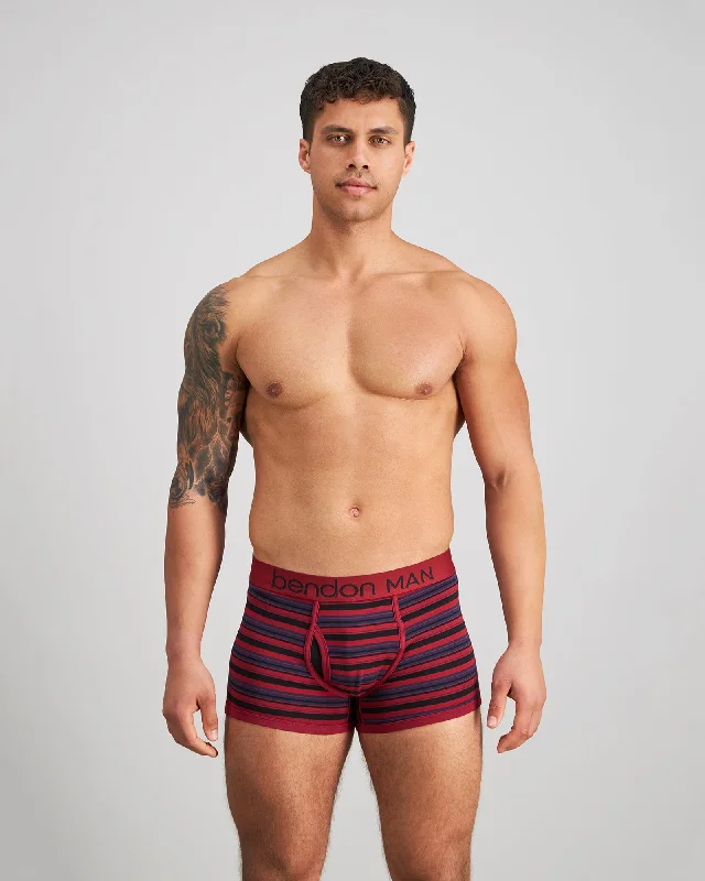 Men's boxer briefs with a non - slip waistband​Bold Stripe Trunk