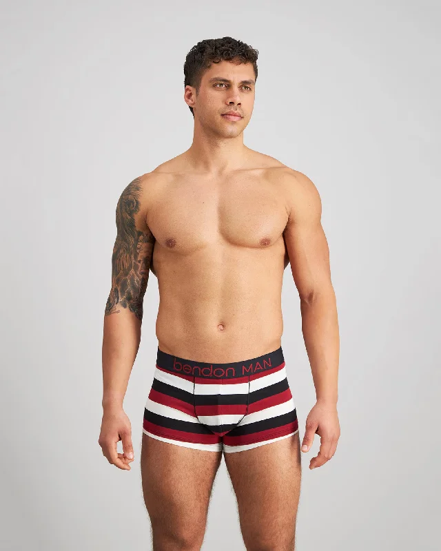 Men's boxer briefs with a moisture - transfer technology​Rugby Stripe Trunk