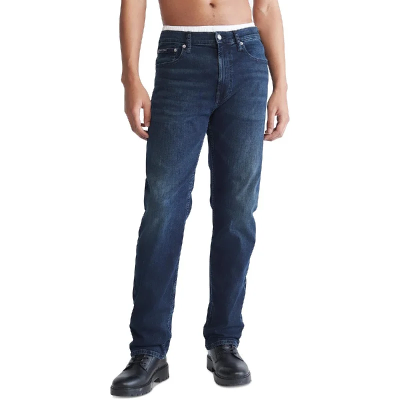 Men's Jeans with an Elastic Waistband for Ultimate ComfortCalvin Klein Jeans Mens Faded Denim Straight Leg Jeans Men's Jeans with an Elastic Waistband for Ultimate ComfortCalvin Klein Jeans Mens Faded Denim Straight Leg Jeans