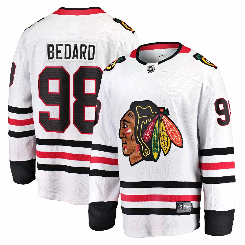 Men's Moisture - Wicking Lacrosse Jerseys with Mesh Panels for Optimal Performance on the FieldChicago Blackhawks Connor Bedard Fanatics Road Breakaway Jersey