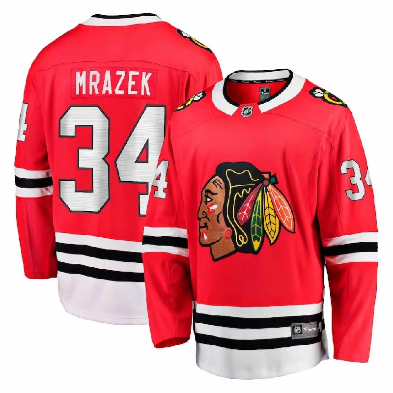 Men's Vintage American Football Jerseys of Legendary Teams for Collectors and FansChicago Blackhawks Petr Mrazek Home Breakaway Jersey w/ Authentic Lettering Men's Vintage American Football Jerseys of Legendary Teams for Collectors and FansChicago Blackhawks Petr Mrazek Home Breakaway Jersey w/ Authentic Lettering