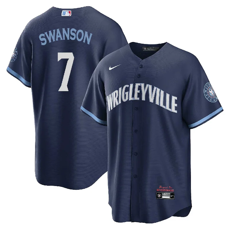 Men's Moisture - Wicking Lacrosse Jerseys with Mesh Panels for Optimal Performance on the FieldChicago Cubs Dansby Swanson Nike City Connect Vapor Limited Jersey