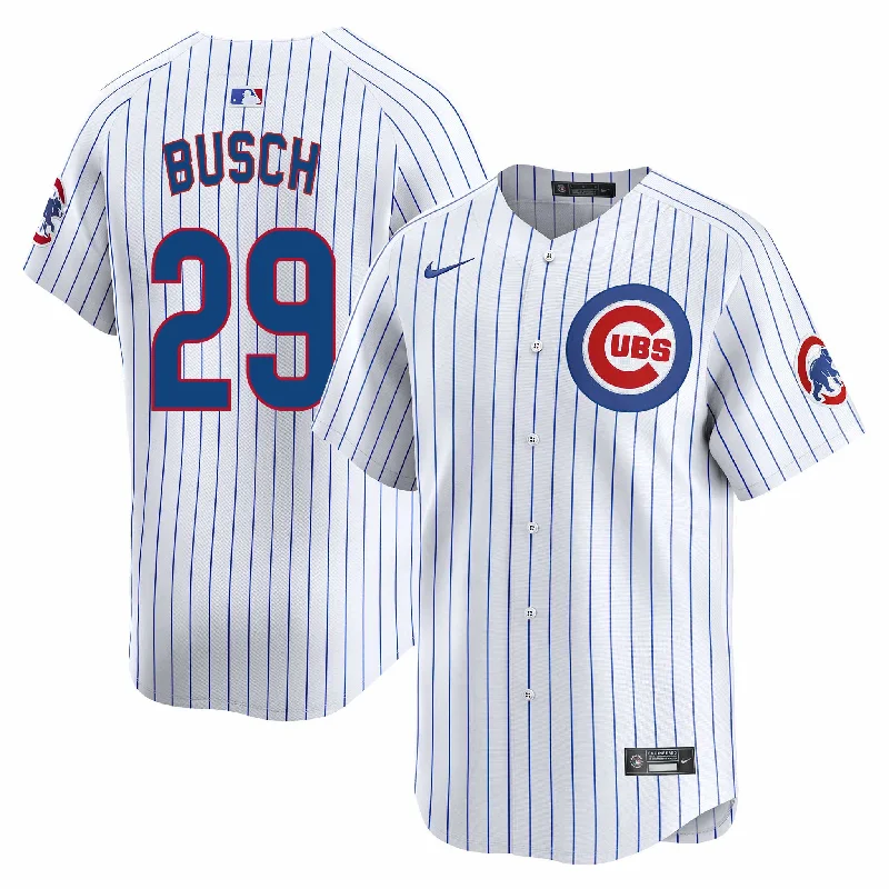 Men's Custom - Printed Baseball Jerseys with Player Names and Numbers for Personalized StyleChicago Cubs Michael Busch Nike Home Vapor Limited Jersey W/ Authentic Lettering