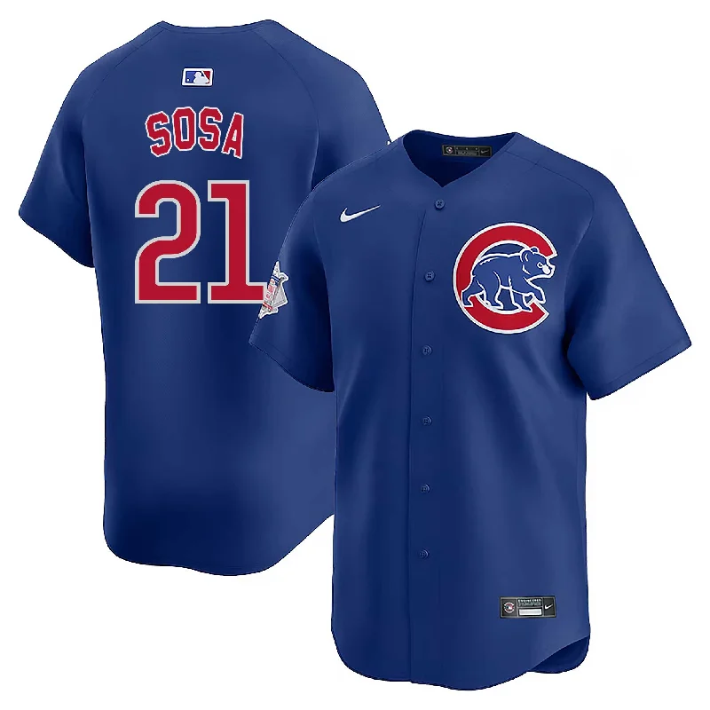 Men's Moisture - Wicking Golf Jerseys with UV Protection for Comfortable Rounds on the CourseChicago Cubs Sammy Sosa Nike Alternate Vapor Limited Jersey With Authentic Lettering