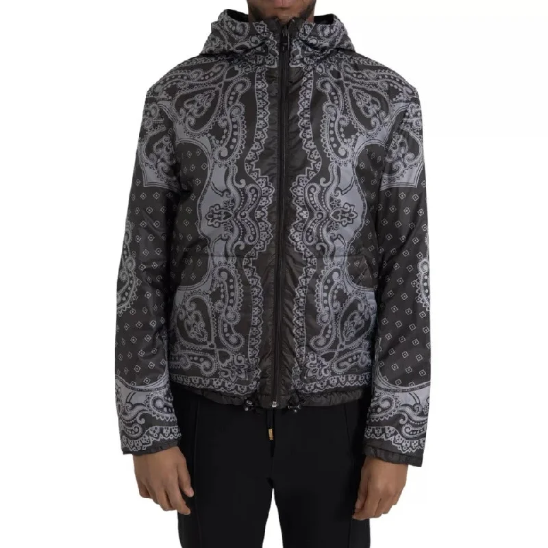 Fleece - lined men jackets for cold - weather commutingDolce & Gabbana Bandana Hooded Full Zip Bomber Men's Jacket (Pre-Owned) Fleece - lined men jackets for cold - weather commutingDolce & Gabbana Bandana Hooded Full Zip Bomber Men's Jacket (Pre-Owned)